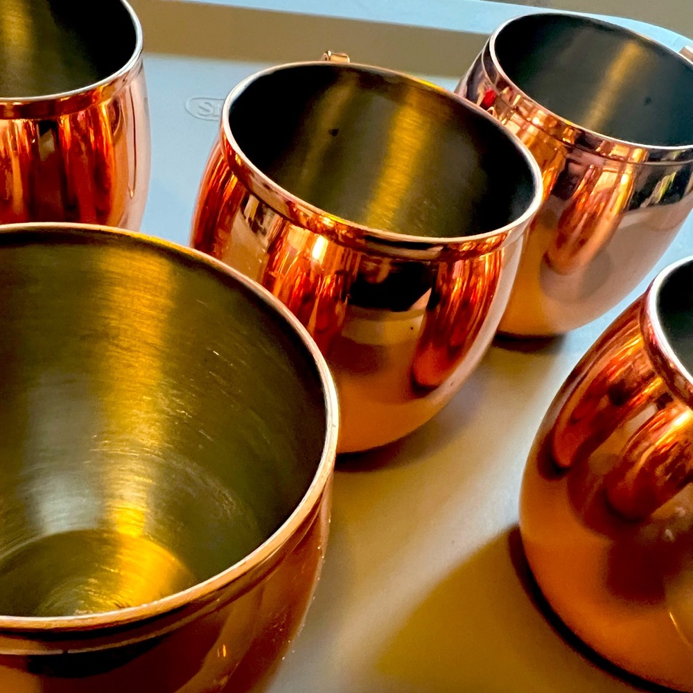 Set Of 5 WORLD TABLEWARE Copper Cups/Mugs for Mules